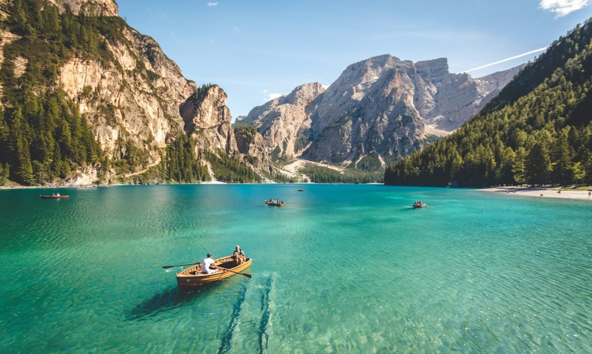 Mountain lake at dawn